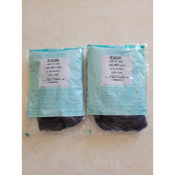 Lot of 2 Vintage Silkies Large Simply Perfection Pantyhose NIP Off Black 10306 - Picture 3 of 5